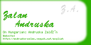 zalan andruska business card